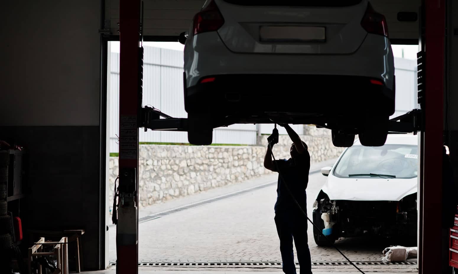 European car mechanic at work